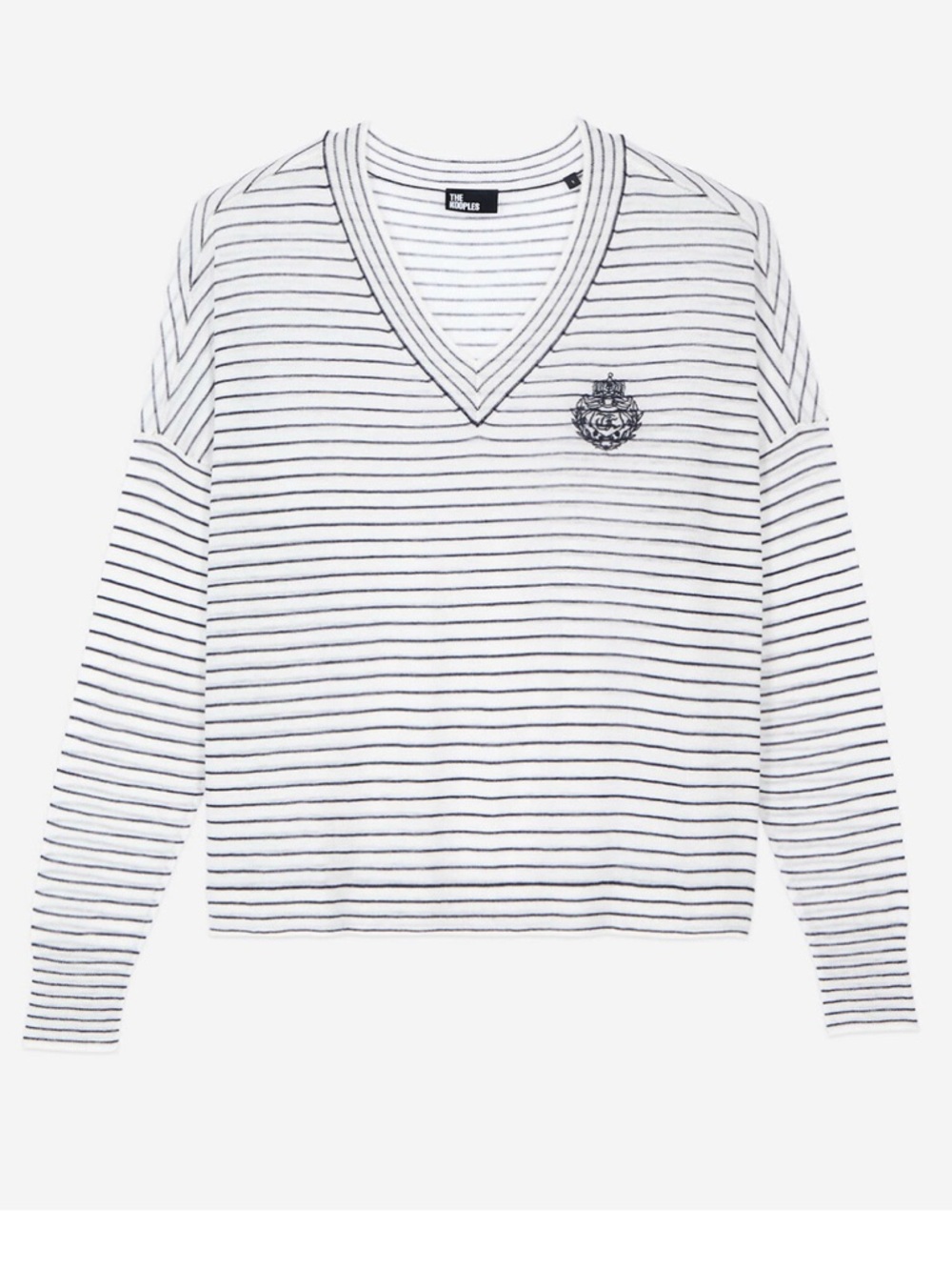 The Kooples Black & White Stripe Wool/Cashmere Blend Sweater Size XS